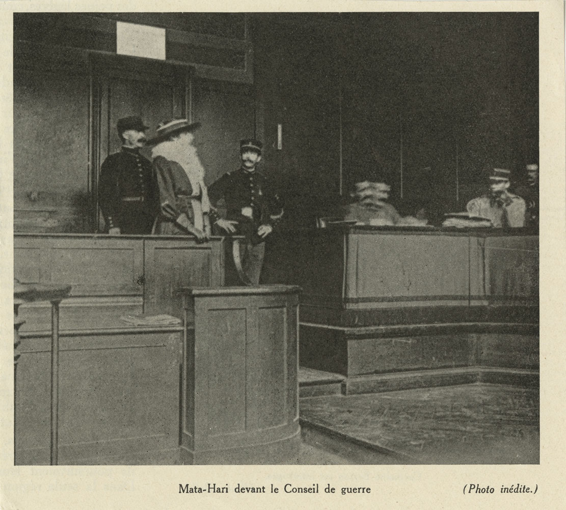 "Mata Hari devant le Conseil de guerre" or "Mata Hari appearing before the War Council"